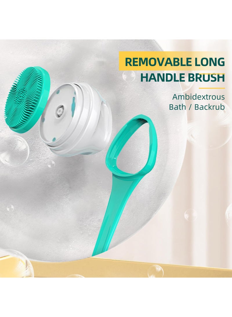 Bukela Electric Back Scrubber with Five Body Brush Head, Rechargeable ; Detachable Long Handle Back Brush (Green) - Image 2